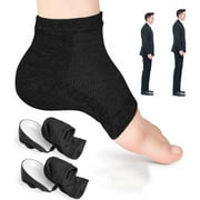 Tutuviw Black Height Socks, Height Increase Socks, Invisible Taller Shoe Lift Heel Pads & Protectors, Pain Relief Height Booster Insoles for Men Women1.38 inch