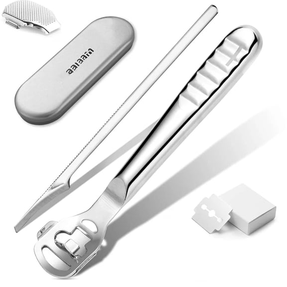Tutuviw Callus Remover for Feet, Foot Callus Shaver Heel Hard Skin Remover For Hand Feet Pedicure Razor Tool Shavers with Stainless Steel Handle 10 Blades