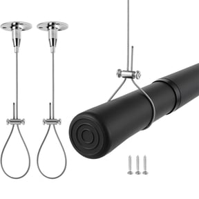 Tutuviw Ceiling Support for Closet Rod 1 Set 59 in Stainless Steel Adjustable Ceiling Suspension Holder with Screw Ceiling Support Assembly for Curved L-Shaped or Straight Shower Rods