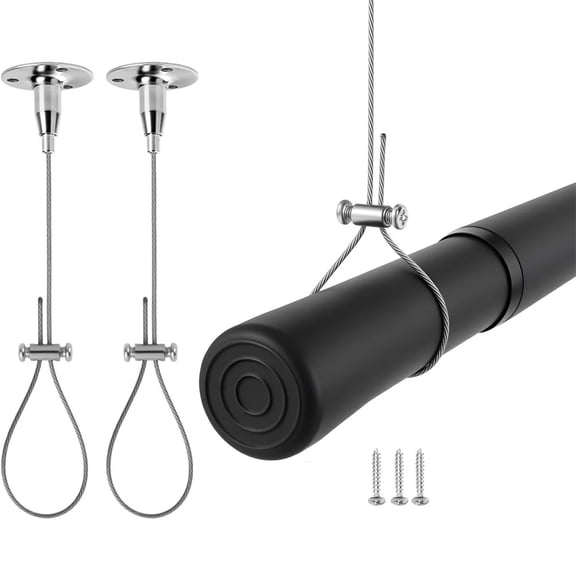 Tutuviw Ceiling Support for Closet Rod 1 Set 59 in Stainless Steel Adjustable Ceiling Suspension Holder with Screw Ceiling Support Assembly for Curved L-Shaped or Straight Shower Rods