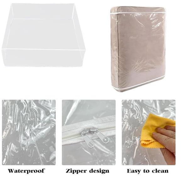 Tutuviw Clear Waterproof Sofa Couch Covers,Plastic Sofa Seat Slipcover,Waterproof Couch Covers,Furniture Sofa Seat Slipcover for Against Pets Clawing Scratching (28289", White Edge)