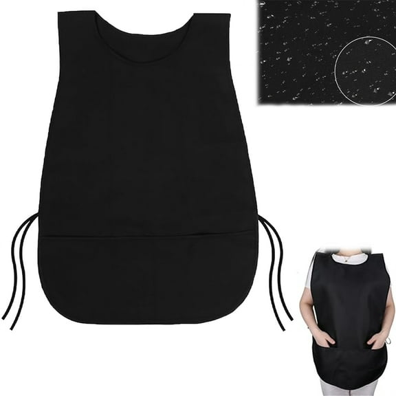 Tutuviw Cobbler Apron with Pockets, Unisex Apron Vest Style Haircut Work Aprons for Cooking Laundry Cleaning,Work Kitchen Serving Art Barber Smock Aprons Waterproof with Side Ties (Black)