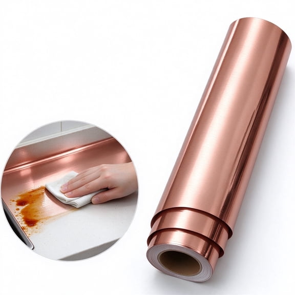 Tutuviw Contact Paper Waterproof Wallpaper Countertops Covers Refrigerator Wrap Contact Paper Oilproof Refrigerator Vinyl Wrap for Tabletop Cabinets Fridge, Rose Gold, 15.7 x 78.7 inch