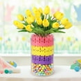 thumbnail image 1 of Tutuviw Easter Decorations Easter Peeps Decor,Easter Little Bunnies Decor,164Pcs Artificial Tulips with Bunnies & Eggs Vase Filler Set Spring Decor for Table Centerpieces,Yellow, 1 of 8