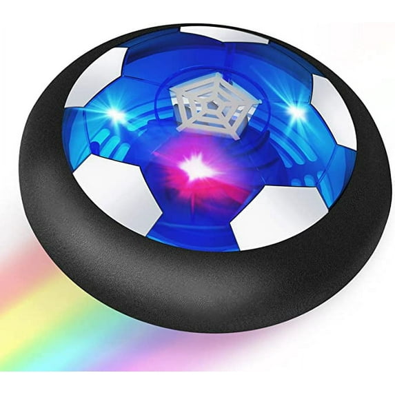 GIXUSIL Hover Soccer Ball,Hover Football for Kids - Rechargeable Air Power Floating Soccer Ball with LED Lights and Foam Bumper - Indoor and Outdoor Toy for Boys and Girls, Ages 3+(1PCS,Black)
