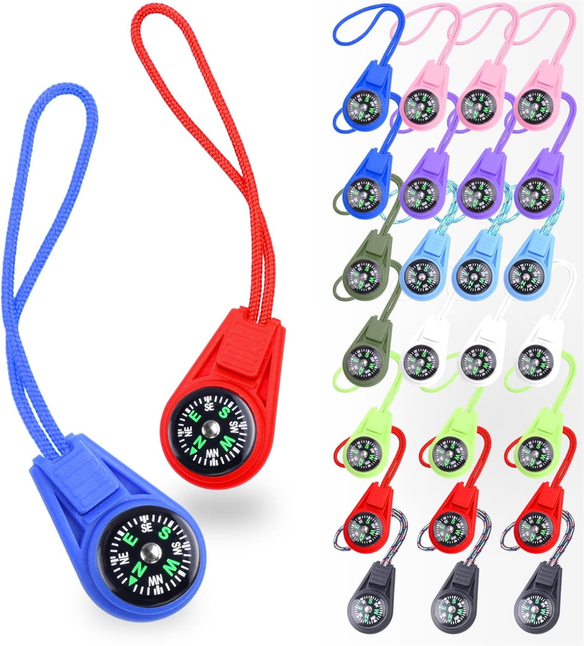 Tutuviw Kids Compass Bulk,25Pcs Mini Compass for Kids,Hiking Survival Small Pocket Compasses,Classroom Compass for Navigation Lesson,Plastic Compass for Party Favor,Boy Scout,Outdoor(Multi-Color)