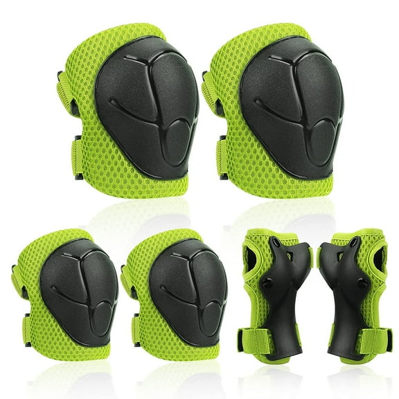 Tutuviw Kids/Youth Protective Gear - Knee Pads Elbow Pads Wrist Guards for Roller Skating,Rollerblade,Skateboarding - Multi Sport Pads Set for Boys, Girls, Day Gift(Green)