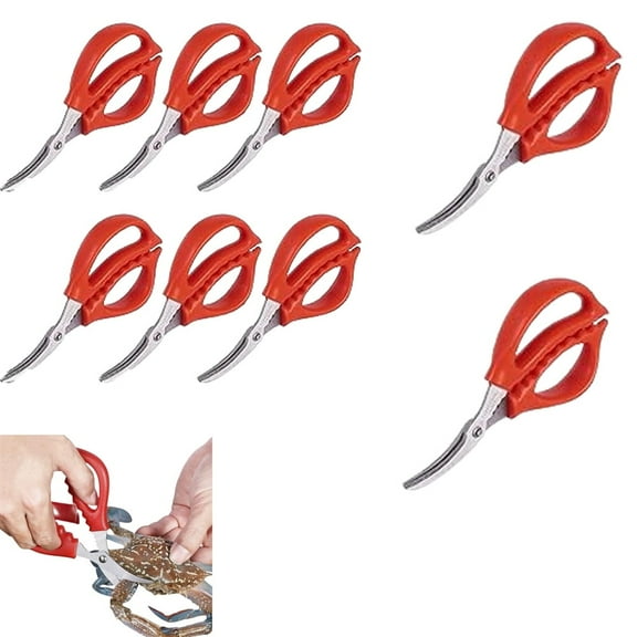 Tutuviw Kitchen Seafood Scissors , 8Pcs Multifunctional Stainless Steel Seafood Crab Legs Crackers and Tools for King Crab, Lobster, Shellfish, Crawfish, Prawns, Crab Leg Crackers