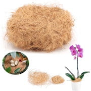 Tutuviw Long Coconut Husk Fiber Mulch Silk,Pure Coconut Shell Fiber for Bird Nest,Plant Coconut Fiber Substrate,Clean Coconut Shell Moss Covering for Orchids Pot Plant 0.55 Pounds