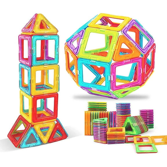 Tutuviw Magnetic Tiles Set - Educational 3D Magnet Building Blocks - Building Construction Toys for Upgraded Version with Strong Magnets(100PCS)