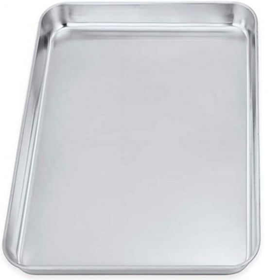 Tutuviw Medium Baking Sheet Stainless Steel Cookie Sheet Baking Pan Rectangle 10.5''x8''x1'', Oven & Dishwasher Safe -Half Size