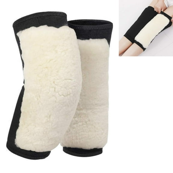 Tutuviw Medium Men Women Thickened Wool Knee Brace Leg Sleeves, Old Cold Leg Air Conditioning Knee Pads, Warmer Elastic Thermal Knee Support Pad for Pain Relief Ski Cycling