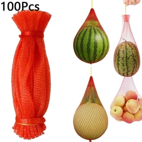 Tutuviw Melon Hammock Watermelon Nets,100Pcs14in Heavy Duty Watermelon Net,Honeydew Nets with Drawstring,Reusable Hanging Watermelon Mesh Bags for Trellis Vertical Garden Growing (16-22lbs)