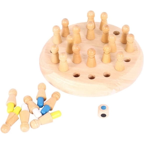 Memory Match Matchstick Chess Game, Color Wooden Memory Chess Game, Multi Player Family Games for Educational Intelligent Logic Game Party Casual Christmas Gifts