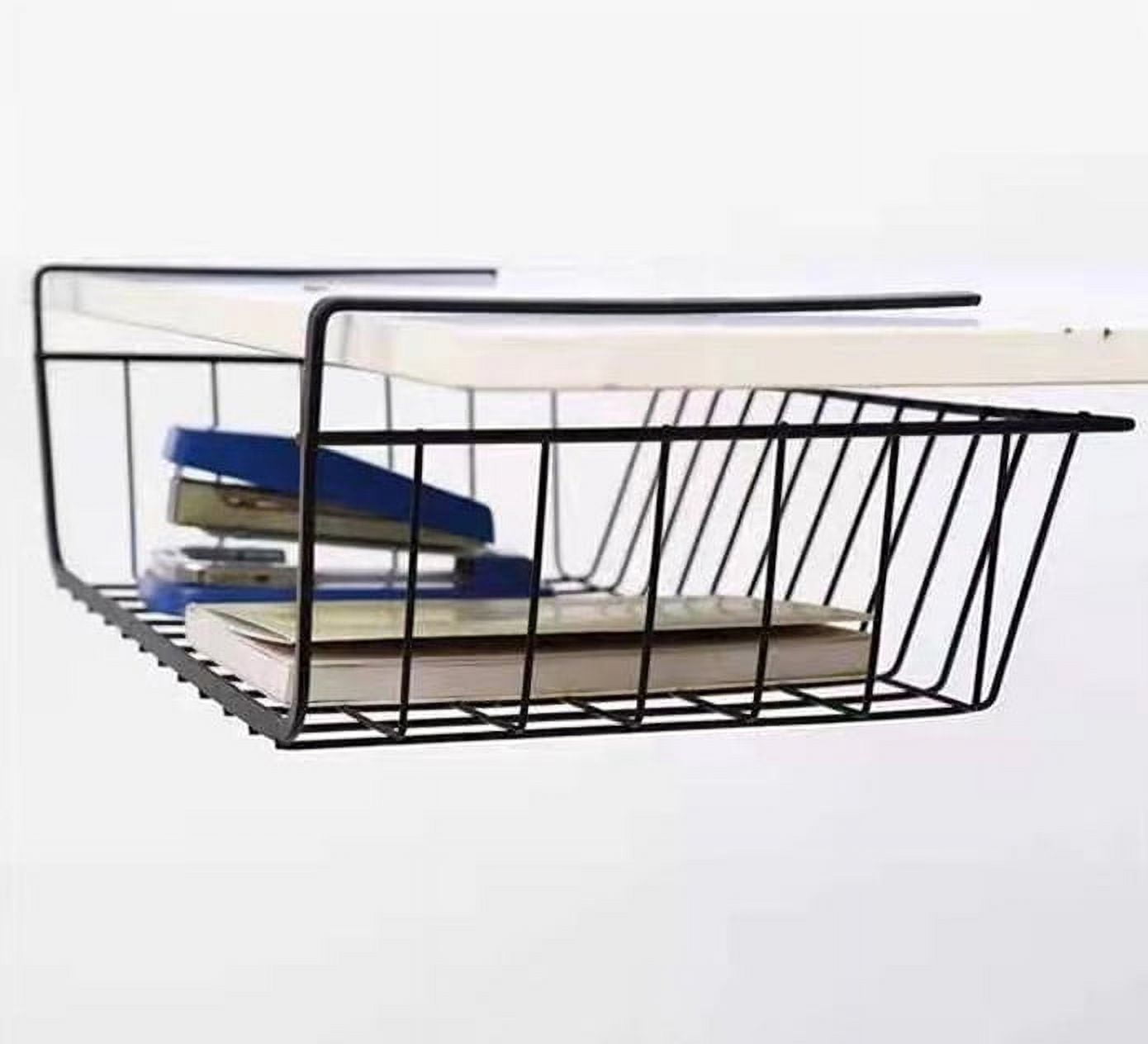 Tutuviw Metal Under Shelf Storage Basket Storage Organizer for Kitchen, Bathroom, OfficeBlack