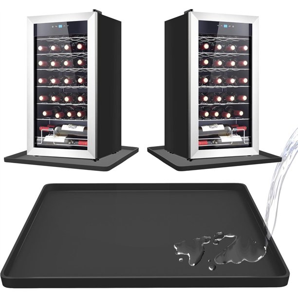 Tutuviw Mini Fridge Silicone Mat 23.6''x23.6" Under Refrigerator Floor