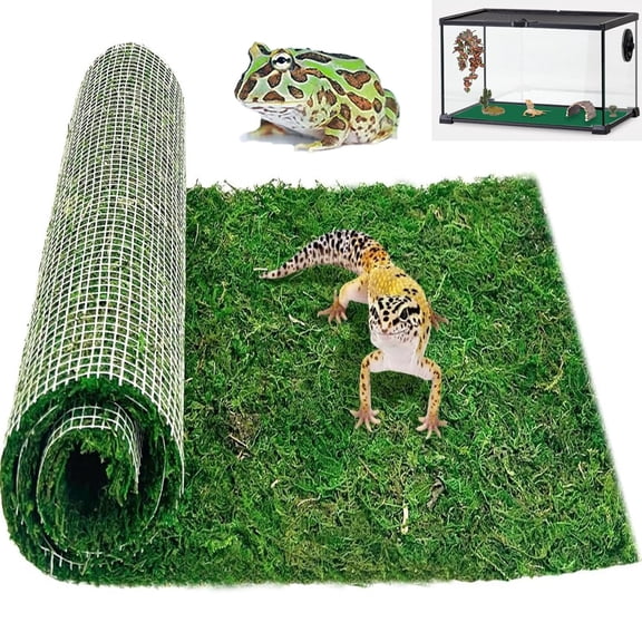 Tutuviw Moss Reptile Carpet,Artificial Moss Reptile Liner,39.37" X 5.9" Dried Moss Mat,Raise Box Humidity,Fibre Mat for Pet Box Lining,Rainforest Reptile Supplies for Lizards Chameleons Horned Frogs