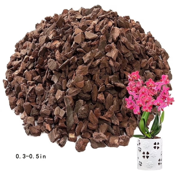 Tutuviw Orchid Bark,0.3-0.5in Sun-Dried Medium Organic Pine Wood Chip Potting Barks, Orchids Mix Plant Compost Mulch for Promoting Root Development and Garden Soil Amendment Mix