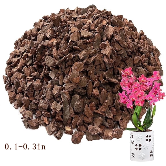 Tutuviw Orchid Bark Potting Mix Pine Bark Organic Orchid Bark for Plants Natural Pine Bark Wood Chips for Houseplant Mulch,Orchid Plants Root Development, Horticultural Mulch for Plants (0.1-0.3)