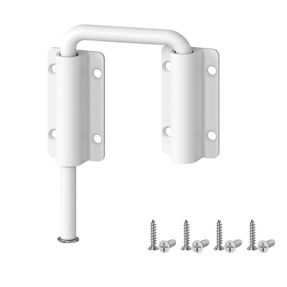 Tutuviw Patio Sliding Door Loop Lock Stainless Steel U Sliding Door Lock Latch with 8 Pcs Screw for Barn Door, Closet, Fence, Window, Patio - 90/180 Degree Installation U-Bolt Lock (White)