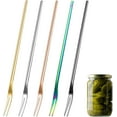 thumbnail image 1 of Tutuviw Pickle Fork, 304 Stainless Steel Appetizer Forks, 8.7" Fruit Fork, Long Handle Salad Forks, Portable Cocktail Forks, Dessert Fork, Olive Fork, Pickle Grabber（Colorful, 5 Pcs）, 1 of 8