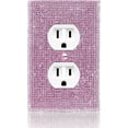 thumbnail image 1 of Tutuviw Pink Shiny Rhinestones Wall Plate Light Switch Cover Decorative Double Outlet Wall Plate Electrical Receptacle for Girl  Decor Room Decor, 1 of 9