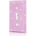 thumbnail image 1 of Tutuviw Pink Shiny Rhinestones Wall Plates Bling Sparkly Electric Receptacle for Light Switches Classy Single Gang Toggle Light Covers for Wall (Pink), 1 of 8