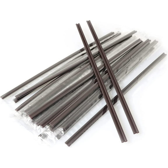 Tutuviw Plastic Stirrer Straws 200 Pack 7.09-Inch Sip Drinking Stir Sticks for Cocktails and Coffee, BPA-Free(Brown)
