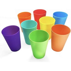 Tutuviw Plastic Tumblers Plastic Cups Set of 12 Color Cups Multicolors Indoor Outdoor Cups(12 Color random 5.6oz)