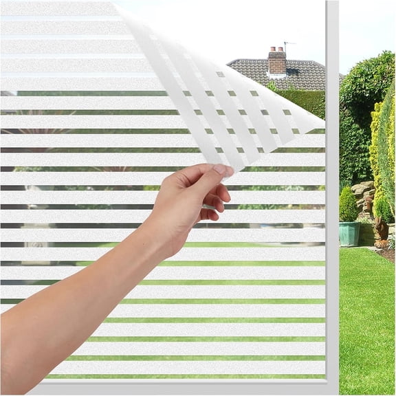 Tutuviw Privacy Window Film Frosted Glass Window Film 17.5 x 78.7 in No Glue Window Static Cling Glass Door Film Anti-UV Glass Films Strips Frosted Sliding Window Covering Stickers for Home Office