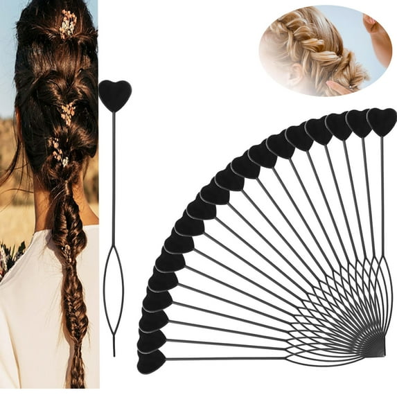 Tutuviw Quick Hair Beader for Braiding,20 Pcs Automatic Beads Loading,Ponytail Maker Hair Pull Through Tools Kit for Beaded and Hair Styling,Hair Braider Beader Tool for Girls (Black)