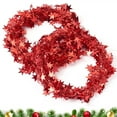 thumbnail image 1 of Tutuviw Red Christmas Star Tinsel Garlands with Wire 2 Rolls Shiny Star Wire Tinsel Garlands Christmas Ornament Wire Garland Used to Decorate Christmas Tree,Table,Birthday Party,Wedding, 1 of 7
