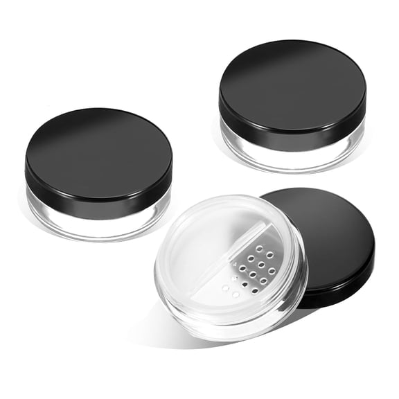 Tutuviw Refillable Loose Powder Containers 3 PCS 10ml Empty Travel Powder Container with Rotatable Sifter and Leakproof Lid Reusable No Leak Compact for Makeup Powders Foundation