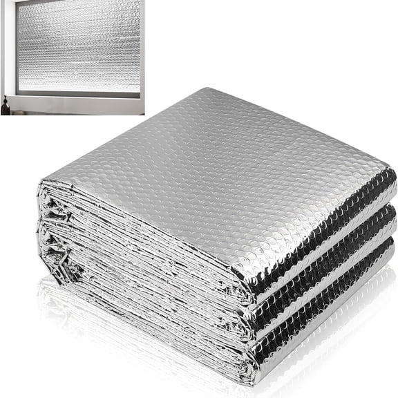 Tutuviw Reflective Foil Insulation Aluminum Foil Thermal Insulation Radiant Barrier Reflective Heat Shield Bubble Film for Windows, RV Basement, Winter & Summer, 23.6inx16ft