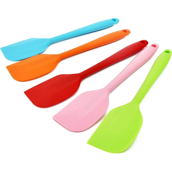 Tutuviw Rubber Spatula Seamless Silicone Spatulas 8.3 inch One Piece Design Heat Resistant Non-Stick Flexible Scrapers Baking Mixing Tool (5 Pieces)