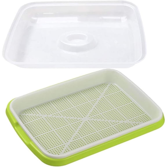 Tutuviw Seed Sprouter Tray Seed Germination Trays with Lid Soilless Seeds Sprouter Double Tier Grow Trays