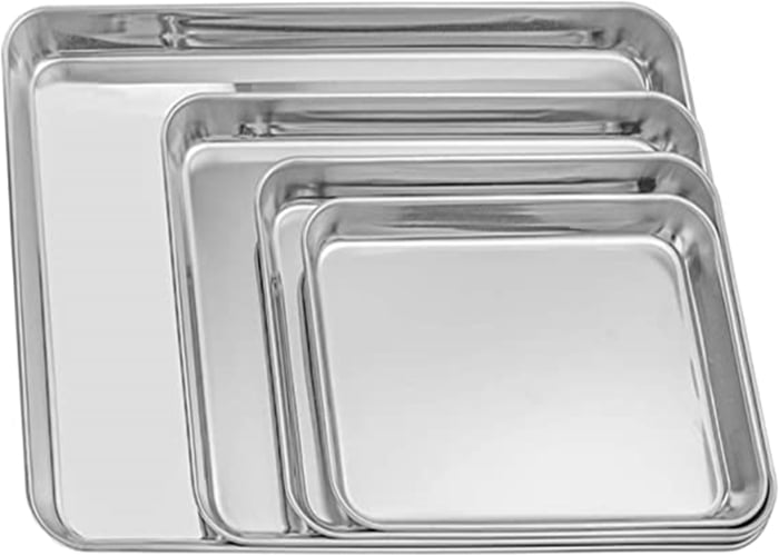 Tutuviw Sheet Pan Bakeware Baking Set of 4, Heavy Duty Stainless Steel