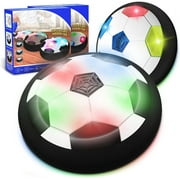 Tutuviw Soccer Ball Kids Toys, USB Rechargeable Ball with Protective Foam Bumper and Colorful LED Lights, Air Power Soccer Ball for Kids Soccer Game(Set of 2,Black)