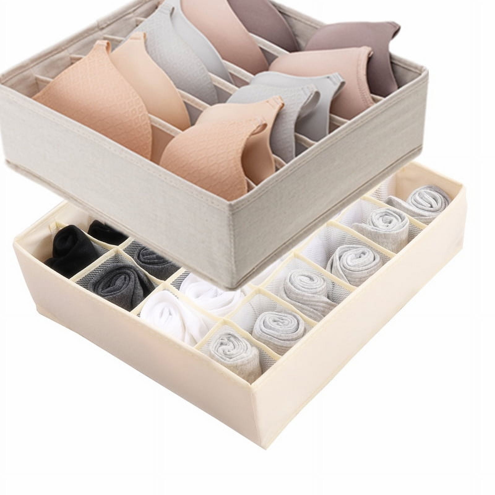 Tutuviw Sock and Underwear Organizer 24 Cell Dresser Drawer Organizers