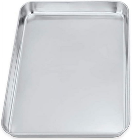 Tutuviw Stainless Steel Baking Sheet Pan Toaster Oven Tray Rectangle 9.1''x6.8''x1'' Non Toxic & Healthy Dishwasher Safe