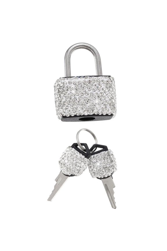 Suitcase Locks with Keys Metal Luggage Padlocks Mini Keyed Padlocks Crystal Locks for Suitcase, Backpack, Boxes, Travel Bags, Locke (1 Pack, White)