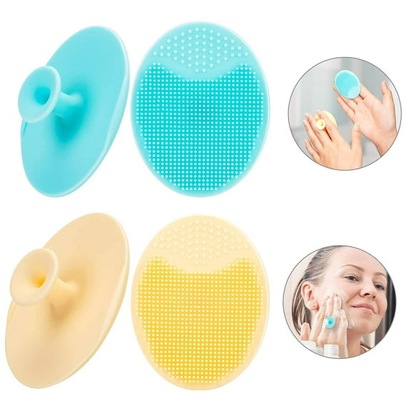 Tutuviw Super Soft Silicone Face Cleanser and Massager Brush Manual Facial Cleansing Brush Handheld Mat Scrubber For Sensitive, Delicate, Dry Skin，3PCS
