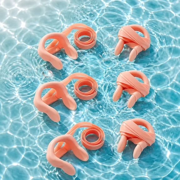 Tutuviw Swimming Nose Clip Nose Plugs for Swimming, 6 Pieces Swimming Nose Clip Silicone Nose Plug Nose Protector with Elastic Rope with String Swimming Accessories for Kids and Adults
