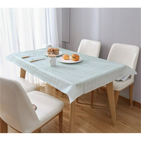 Tutuviw Tablecloth 1PCS Blue Checkered Plastic Plaid Tablecloth Picnic Table Cover Tablecloth Rectangular for Indoor and Outdoor Party