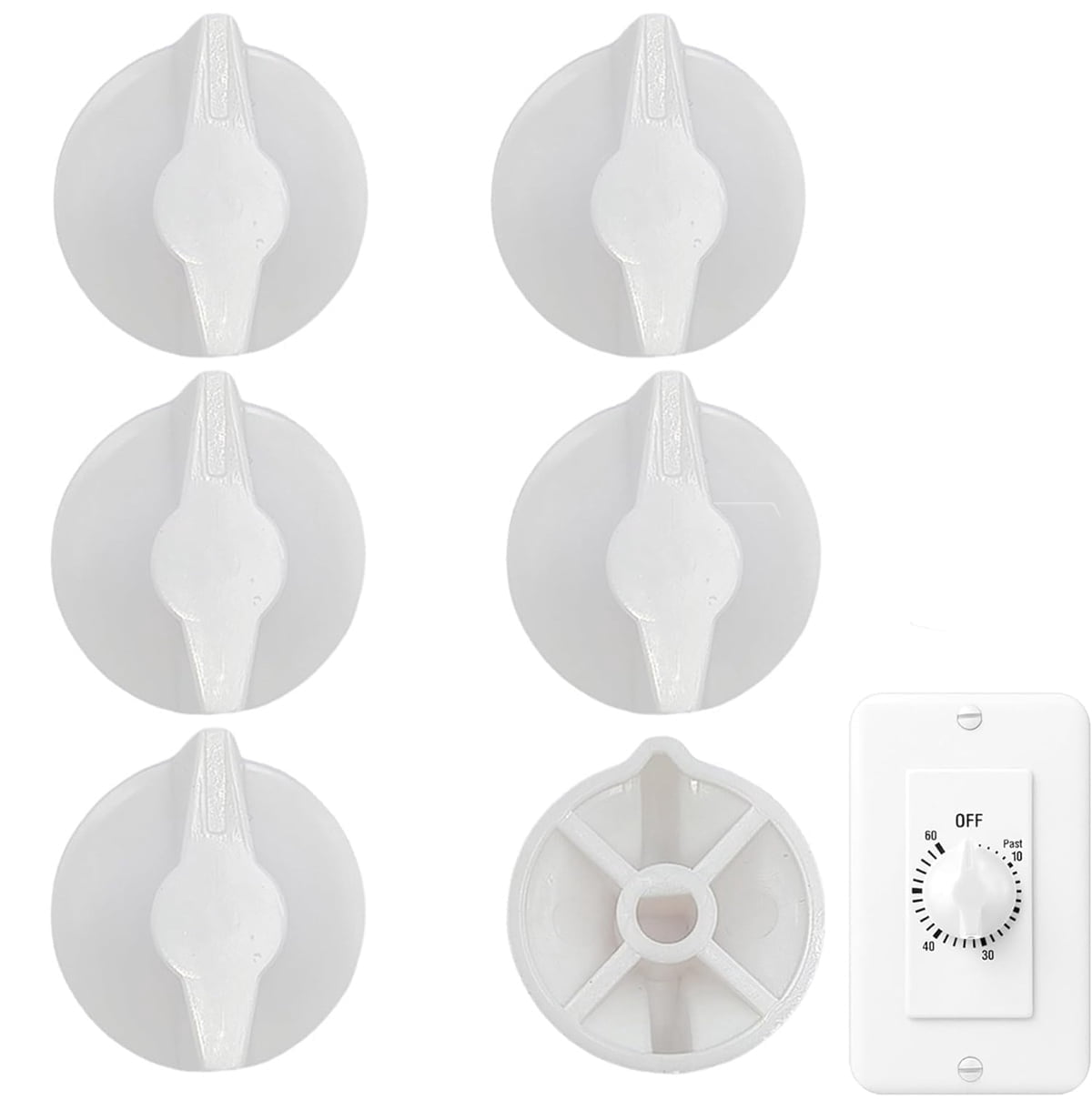 Timer Pull Switch Tutuviw Timer Knob Replacement 6 Pcs 1 in Plastic Timer Switch Knob ...