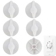 Tutuviw Timer Knob Replacement 6 Pcs 1 in Plastic Timer Switch Knob Timer Switch Parts Spring Wound Timers Timer Switch for Wall Timer Bathroom Fan Light Compatible