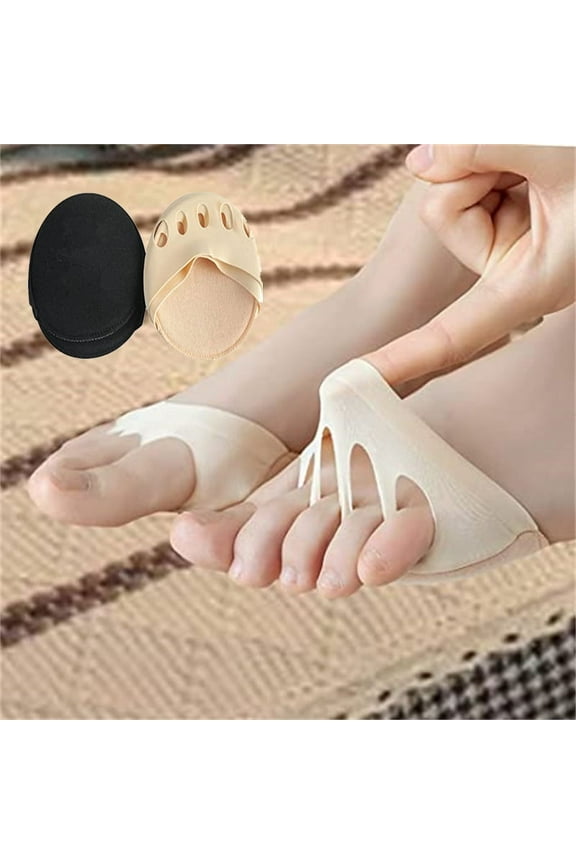 Toe Socks No Show for Women Hidden Ball of Foot Liner Covers Not-skid for High Heels Flats Boots,Relief Pain Non-SkidBlister(Nude+Black