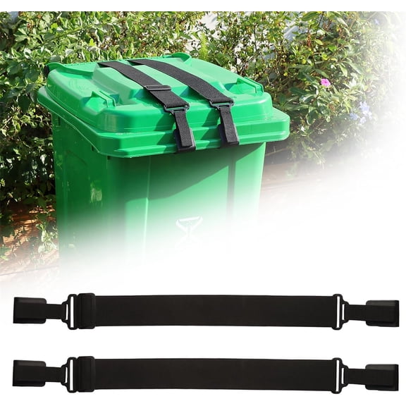 Tutuviw Trash Can Locks for Animals,2Pcs Heavy Duty Garbage Can Security Lock,Double Claw Adjustable Garbage Trash Can Lid Lock,Outdoor Bin Bungee Cord Belt Rope Proof Raccoon Stop from Rummaging