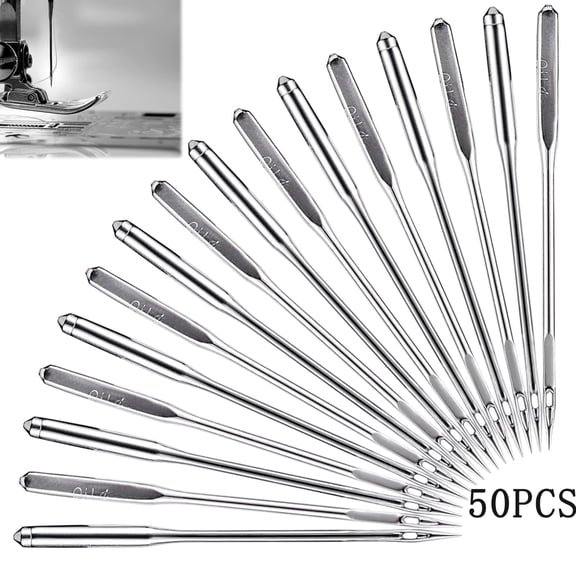 Tutuviw Universal Sewing Machine Needle Sewing Machine Needles 50 PCS for Singer, Brother, Janome, Varmax, Size 65/9, 75/11, 80/12, 90/14, 100/16