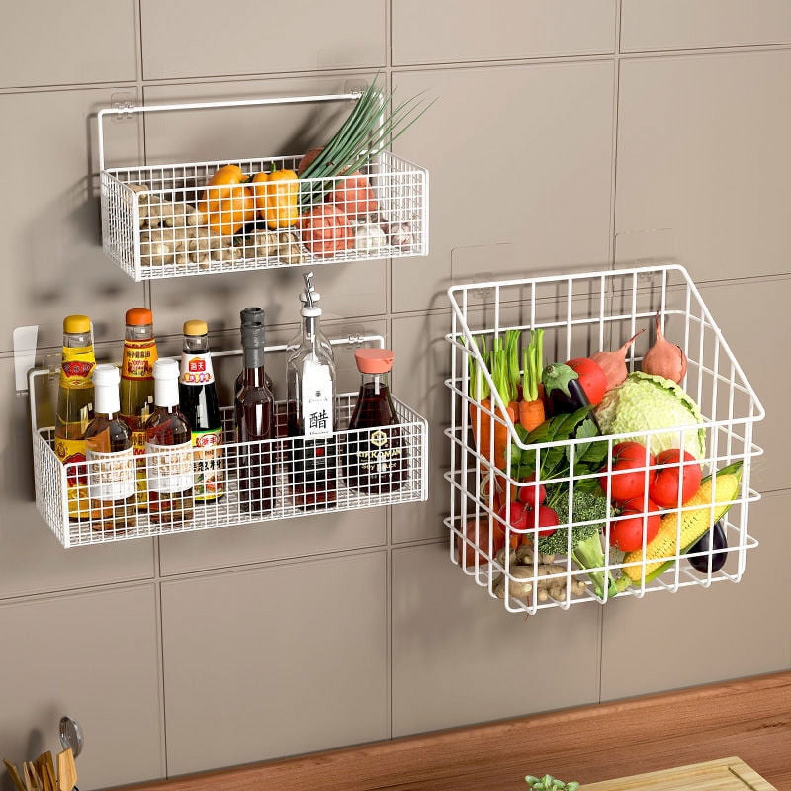 Tutuviw Wall Mounted Shower Caddy Basket, Adhesive Bathroom Shelf, No